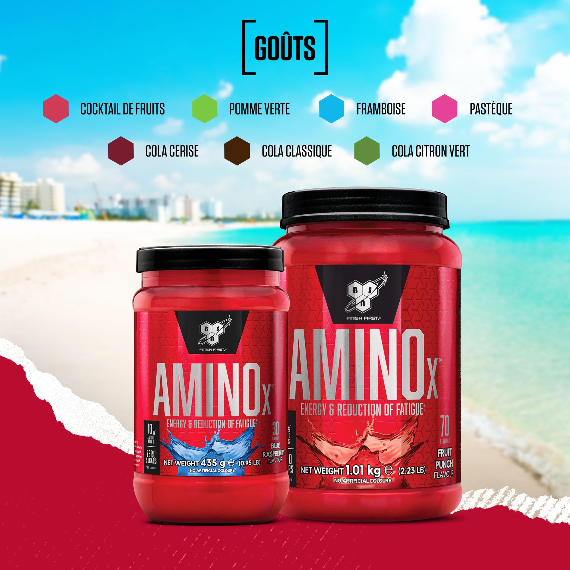 BSN Nutrition Amino X Complément avec vitamine D, vitamine B6 et acides aminés, Goût Pastèque, 30 portions, 435 g