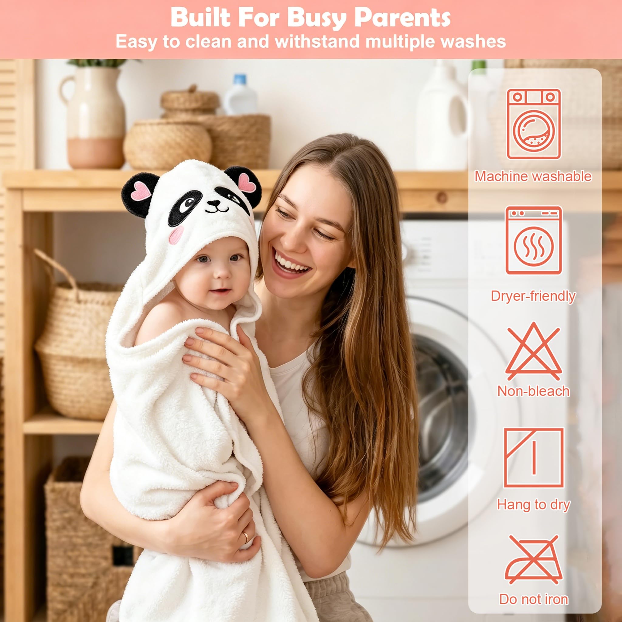 12 PCS Baby Bath Towels Set, Baby Towels for Infant Newborn Bath Essentials view 6