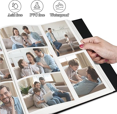 Miniatura 5 de Álbum de fotos de 4 x 6 pulgadas, 800 bolsillos, gran capacidad, con cubierta de lino, álbumes de fotos para familia, boda, bebé, libro de fotos con
