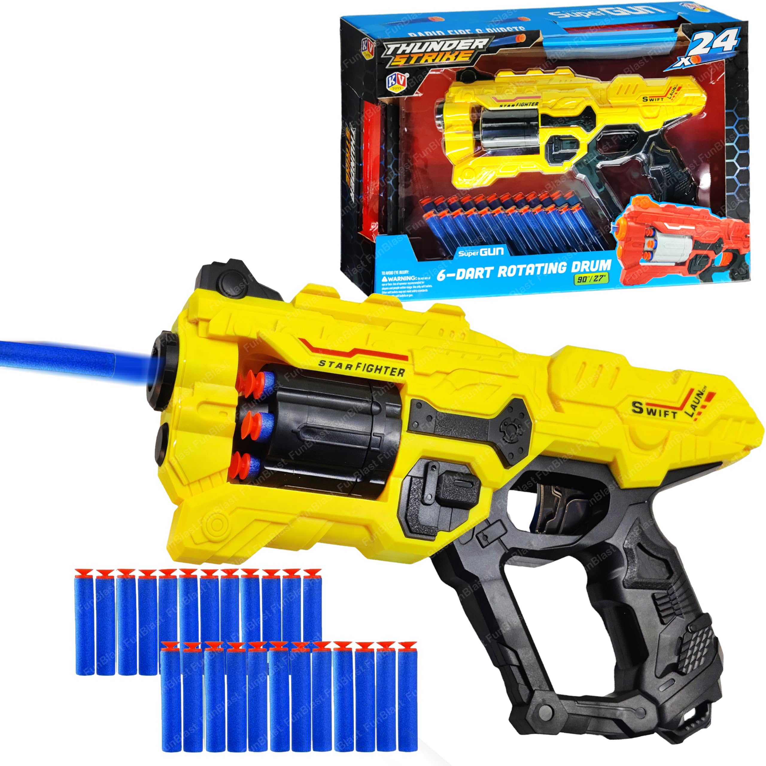 FunBlast Thunder Strike Gun Toy - High Speed Manual Soft