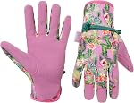 HANDLANDY Gardening Gloves for Women, Breathable Ladies Thorn Proof Leather Garden Yard Gloves Best Gift for Gardeners
