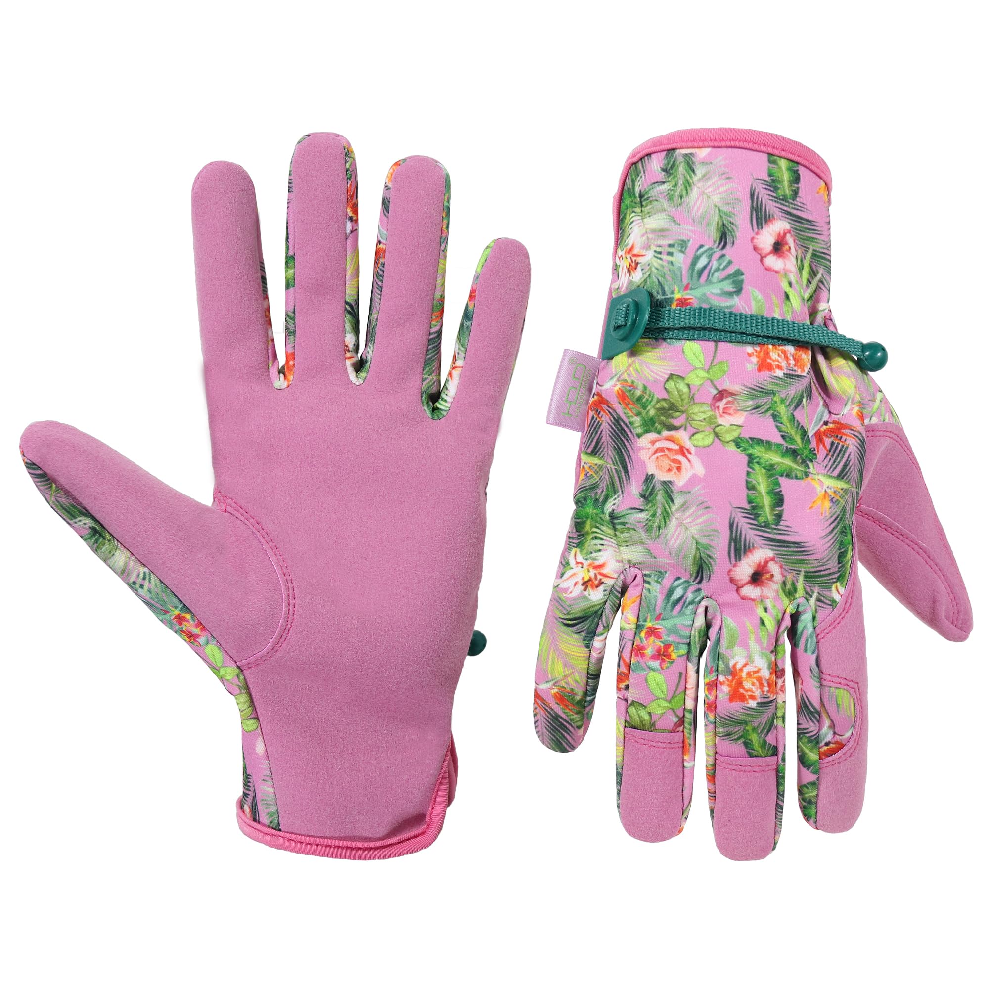 HANDLANDY Women Gardening Gloves, Leather Safety Work Gloves Breathable Ladies Garden Yard Gloves
