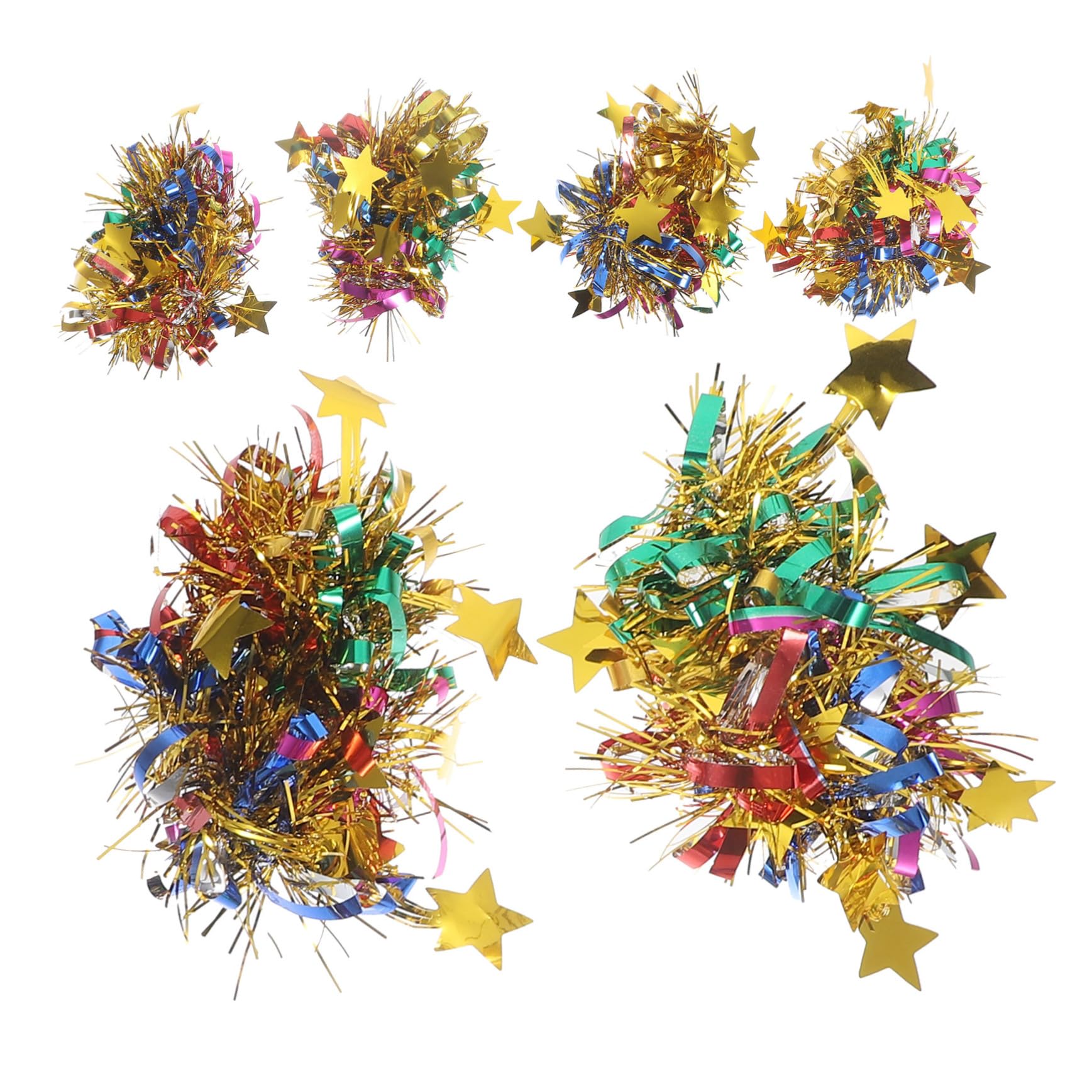 POPETPOP 6pcs Hand Flowers Cheer Color Tags Poms Blue Party Name Tassel Daily Sports Props Dancing Pom