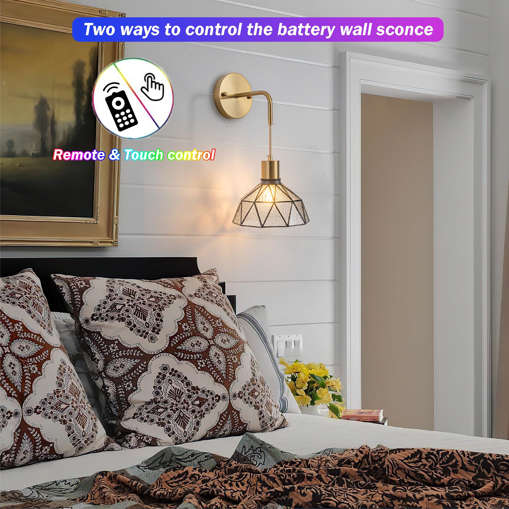 Rechargeable Wall Sconce Battery Operated Wall Sconce Set Of