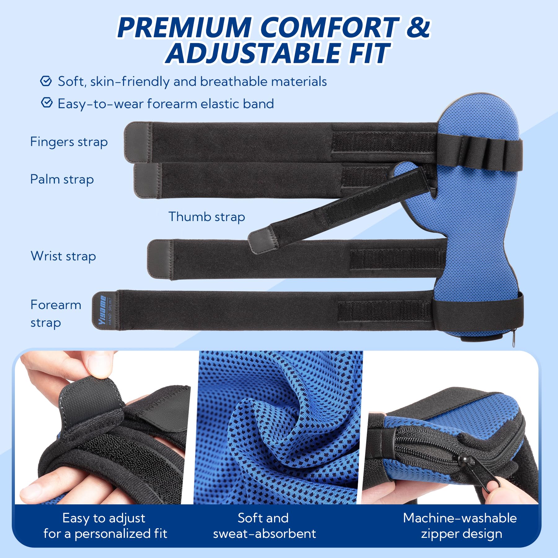 Férula De Mano Con Soporte Para Dedos, Enderezador De Muñeca Y Dedos Para Aliviar La Rigidez, Ajustable Para Mano Izquierda O Derecha, Talla M