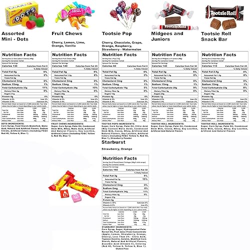 Miniatura 3 de Surtido de dulces de frutas y chocolate a granel  Tootsie Roll Fruit Chews and Original Chocolate Midges Tootsie Pops Starburst and Dots  95 libras
