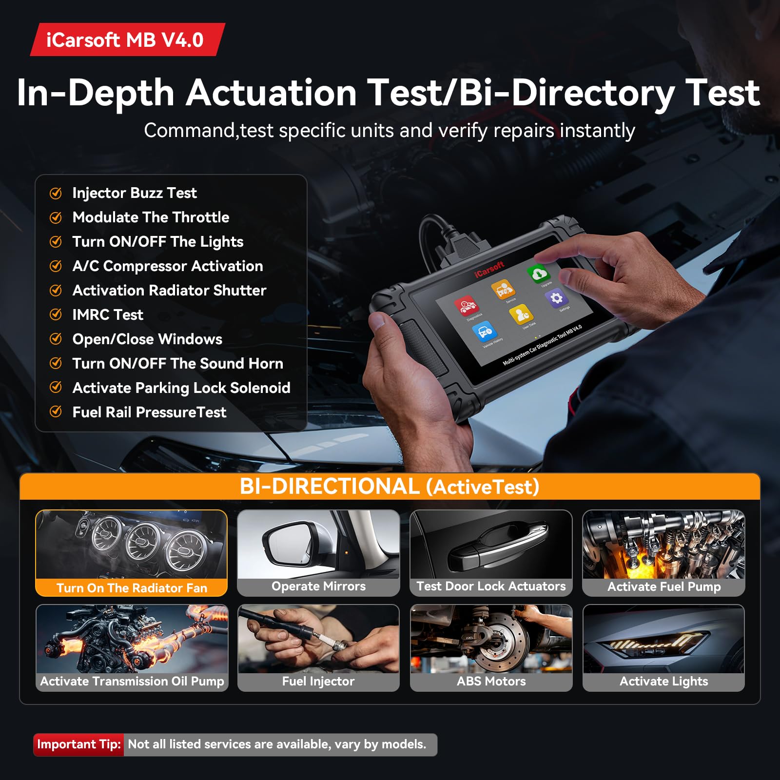 Amazon.com: iCarsoft MB V4.0 Full System Bidirectional Diagnostic