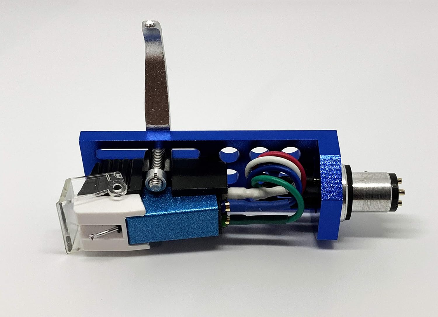 Cartridge and Stylus, Conical needle and Blue Headshell with mounting bolts for Gemini Q1300, PT2000, XL1800Q, XL120, TT1000, PDT6000, PT2400, TT1100