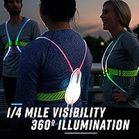 Vista 4 de noxgear Tracer2 Multicolor Light Up and Reflective Running Vest Rechargeable, Ultra-bright Running Lights for Runners