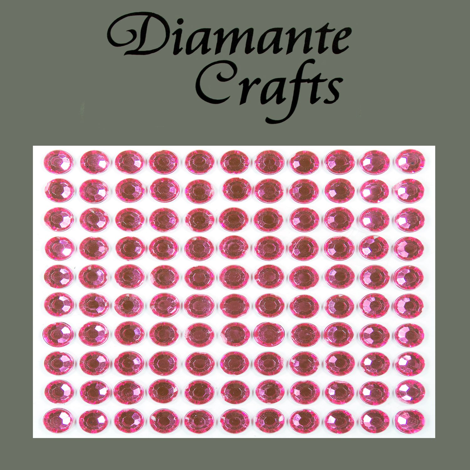 Diamante Crafts Pink 110 X 6Mm Hot Diamante Self Adhesive Rhinestone Craft Embellishment Gems - Created Exclusively