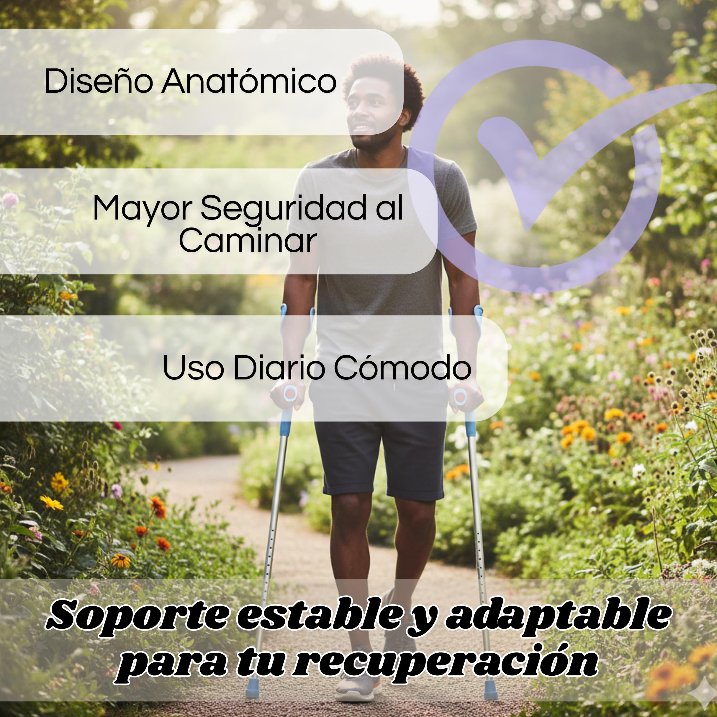 2 Unidades de Muletas Ortopédicas de Aluminio para Adulto | Con Altura Regulable | Ligeras, Resistentes y Seguras | Ajustables de 93 a 113 cm | Color Azul Claro | Sistema Antideslizante