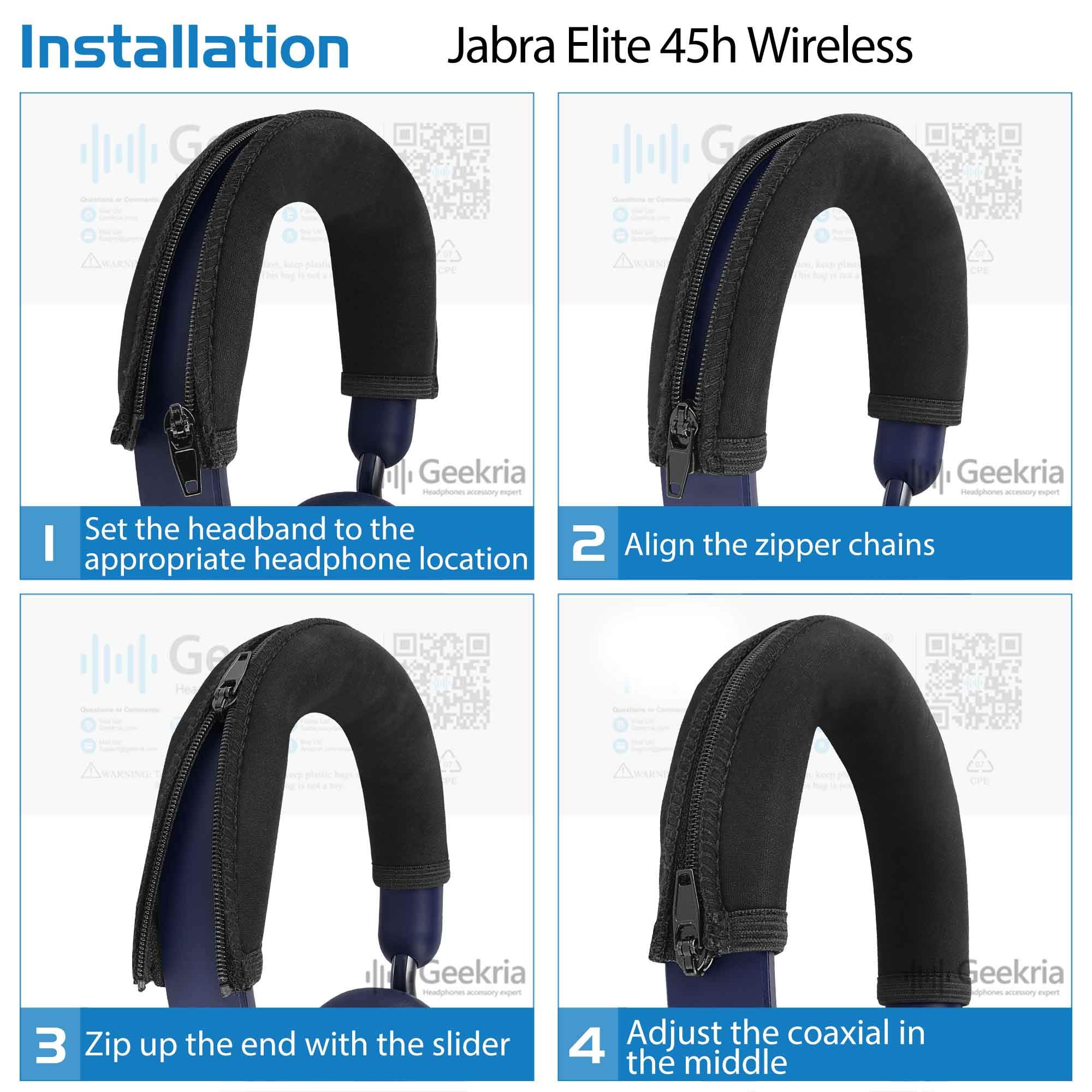 GEEKRIA - Fascia di ricambio per cuffie wireless in-ear Jabra Elite 45h, protezione per fascia e fascia di ricambio, ricambio per parti di riparazione, facile installazione fai da te