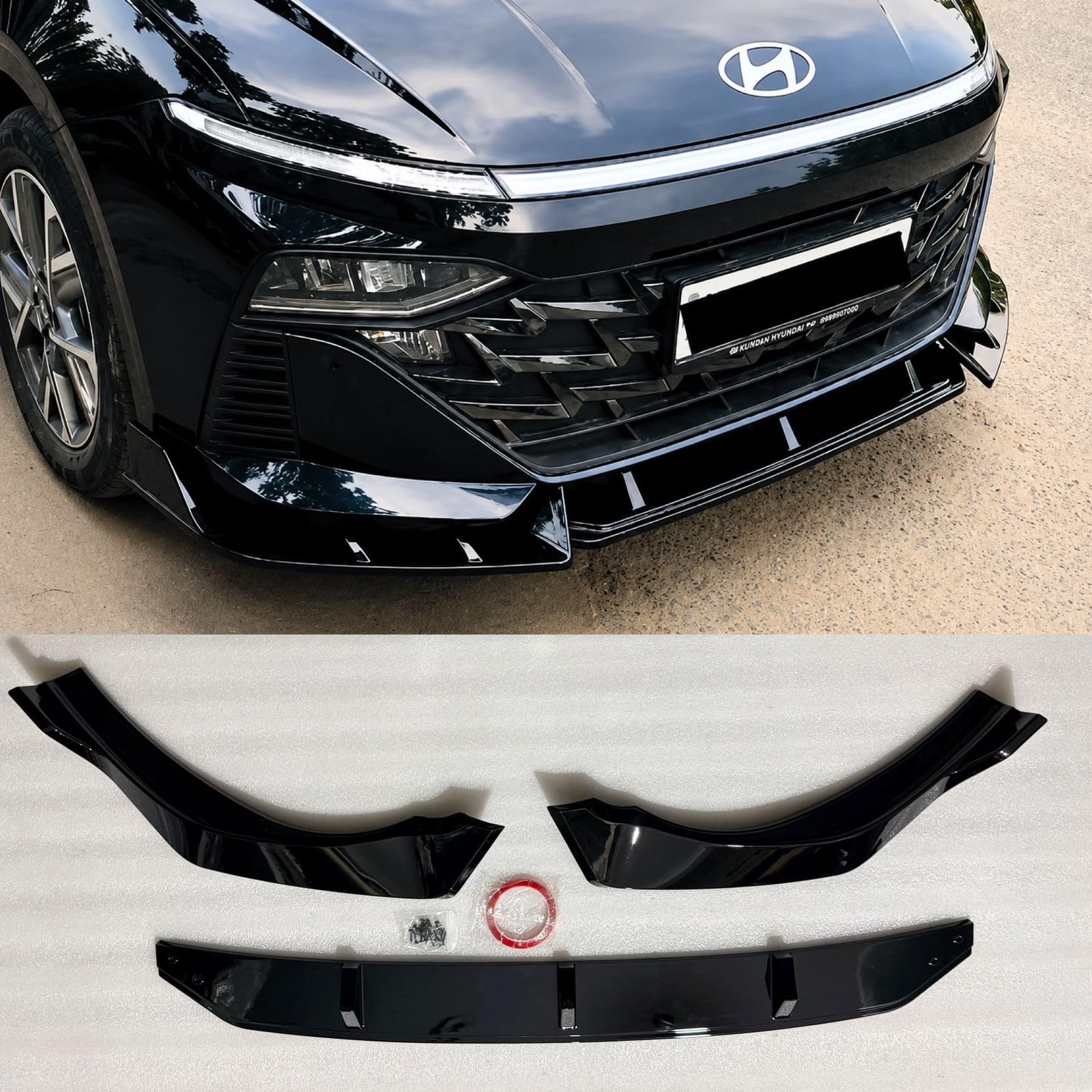 3PC- Front Bumper Lip Spoiler Car Suitable with Hyun-dai Verna Adjustable Spoiler Splitter Diffuser Protector Car Look Stylish..-image-25