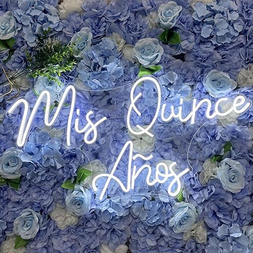 Miniatura 8 de Letreros de neón con luz LED de neón de "Mis Membrillo", luz blanca de neón para regalo de cumpleaños, arte de pared de neón para decoración de