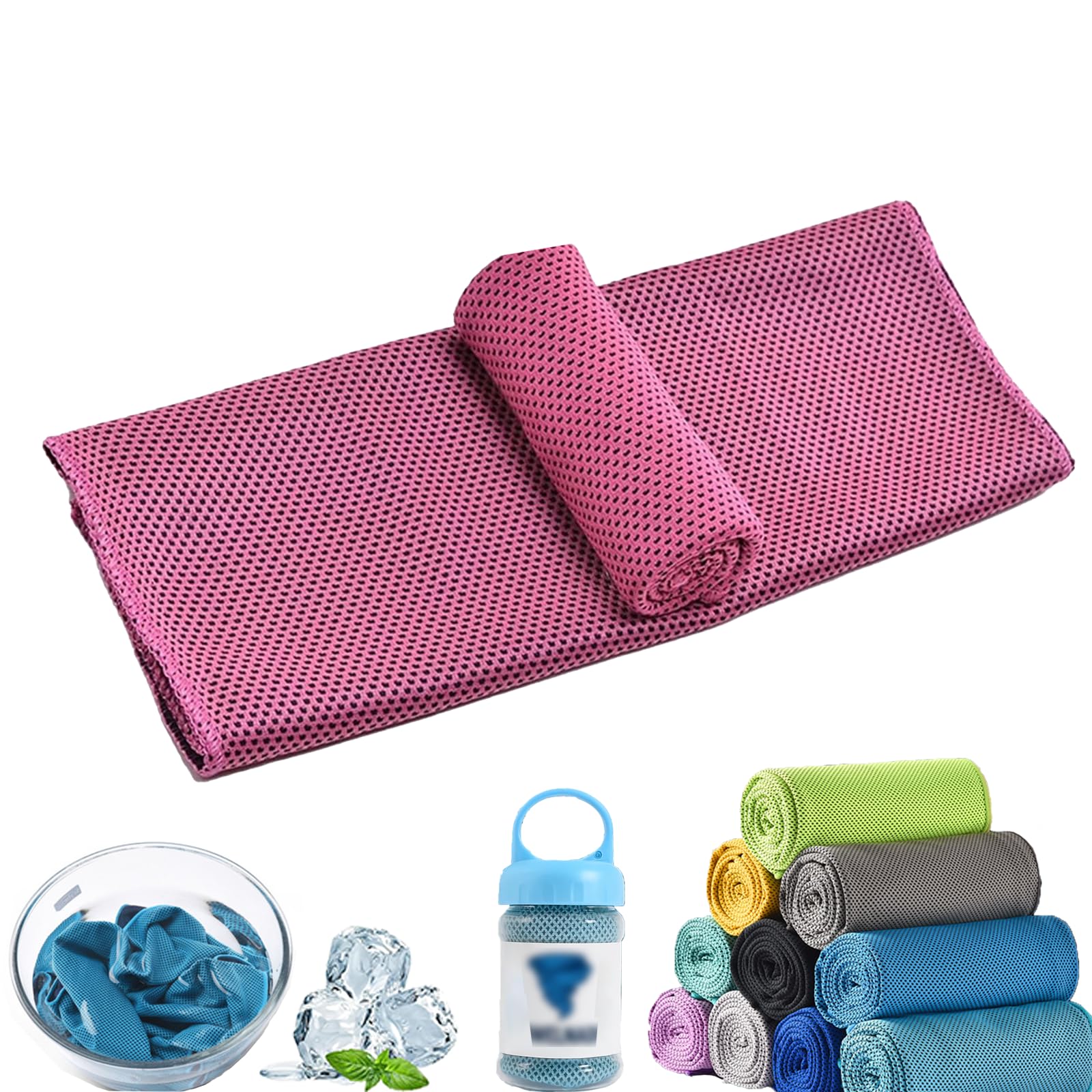 Towelnado Ice Towel, Towel, Microfibre Ice Towels for Neck, Hot Weather, Yoga, Golf, Gym & More Activities, Stay Cool Towels for Hot Weather, Soft Breathable, Fast Drying (Red)