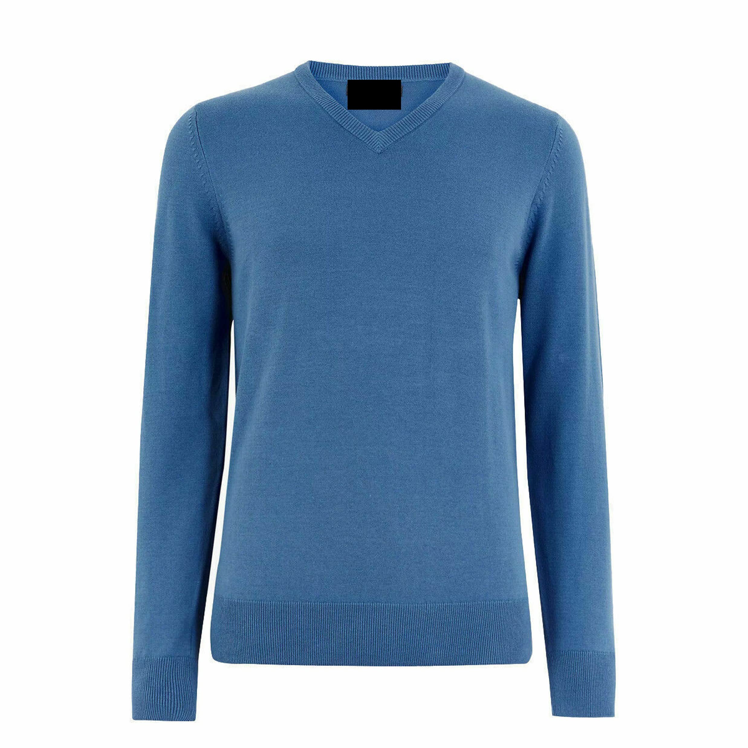 UCMens Ex High Street Brand Cotton Rich Knitted Jumper, V-Neck Pull-on Ribbed Trim Jumpers