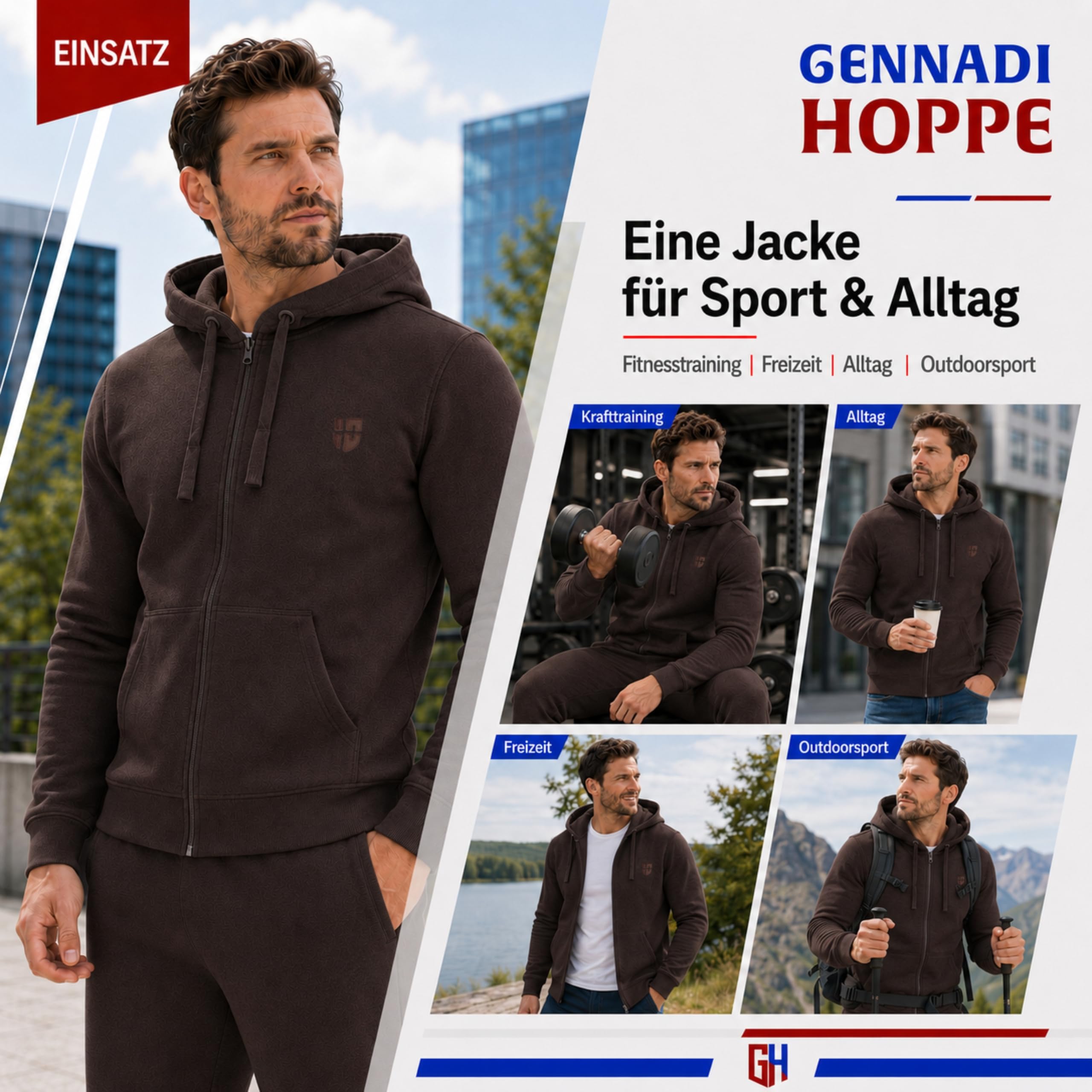 Chaqueta de chándal para hombre con capucha