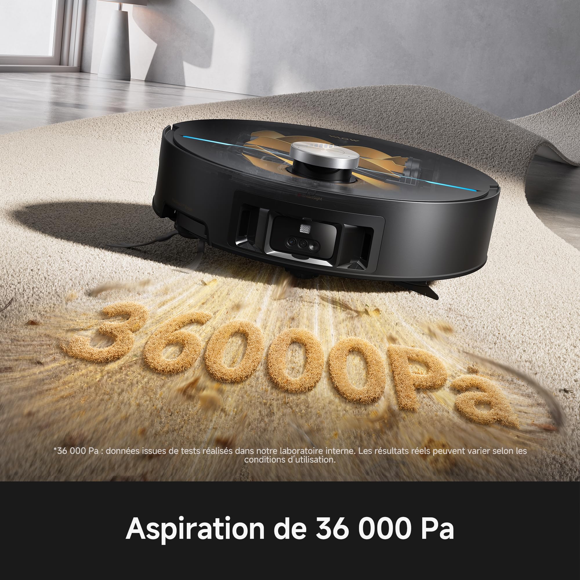 MOVA Z70 Ultra Roller Complete Robot Vacuum Cleaner, HydroForce 2.0 18 N, 36 000 Pa, odporny na plątanie, przedłużanie szczotki i wałka, przeszkoda do 9 cm, technologia AutoShield, mycie mopa w