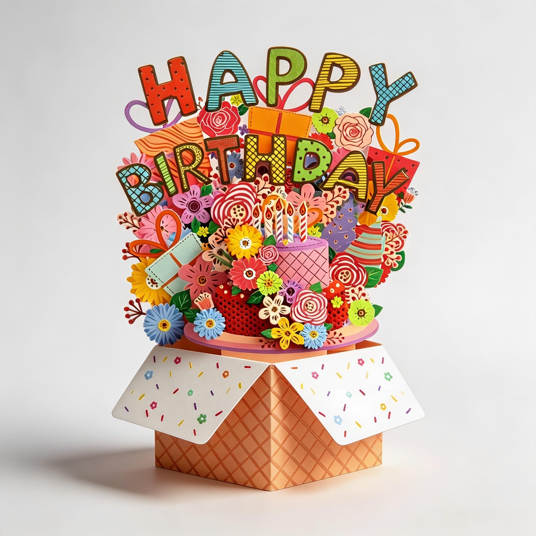 3D Pop Up Birthday Card - Elegant Floral Keepsake Greeting Card with Envelope, Handmade Style for Wife, Mother, Sister - Memorable Gift for Women's Birthday