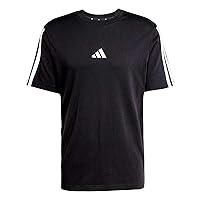 Adidas Homme Essentials Three Stripes Single Jersey Tee, Black/White