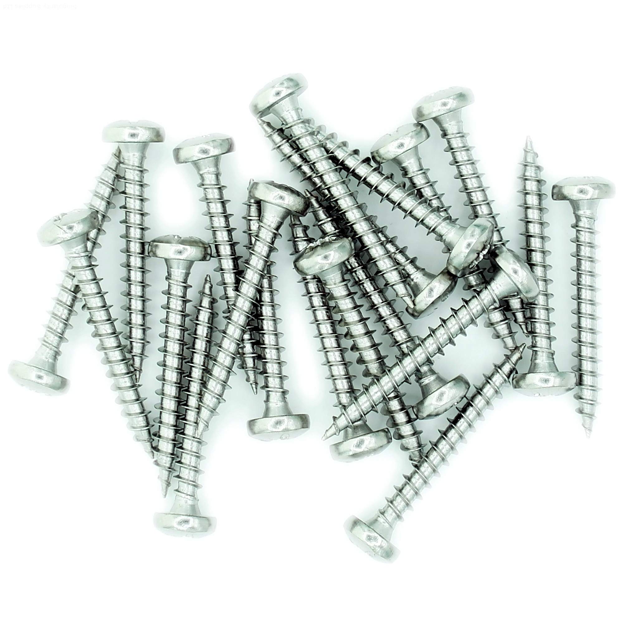 Singularity Supplies No.5 X 1 (3.5Mm X 25Mm) Pozi Pan Chipboard Screw - Stainless Steel (A2) (Pack Of 20)