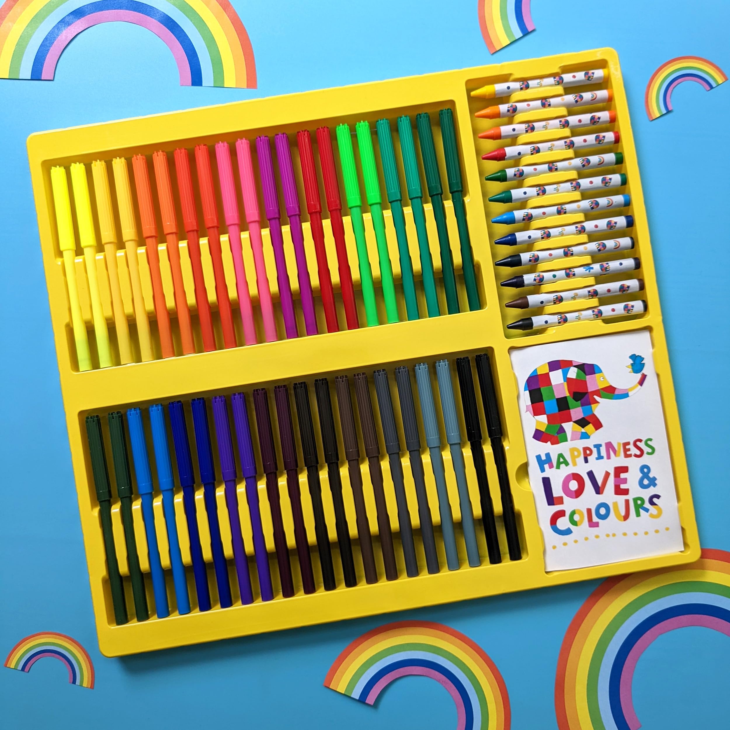 Robert Frederick Elmer Children's 53 Piece Art Set - Includes Felt-Tip Pens and Crayons, Multicoloured, Large - Image 4