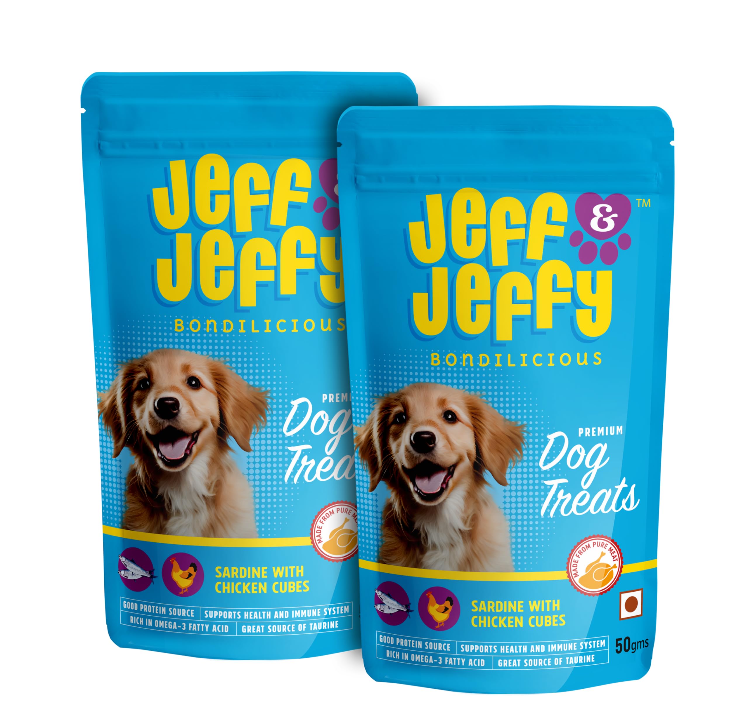 Jeff & Jeffy Sardine & Chicken Power Cubes (Pack of 2, 50g Each): Freeze-Dried Dog Treats, Rich in Protein, No Artificial Flavors or Preservatives - for Active Dogs, All Life Stages (B0CRB7SP3X) Amazon Price History, Amazon Price Tracker
