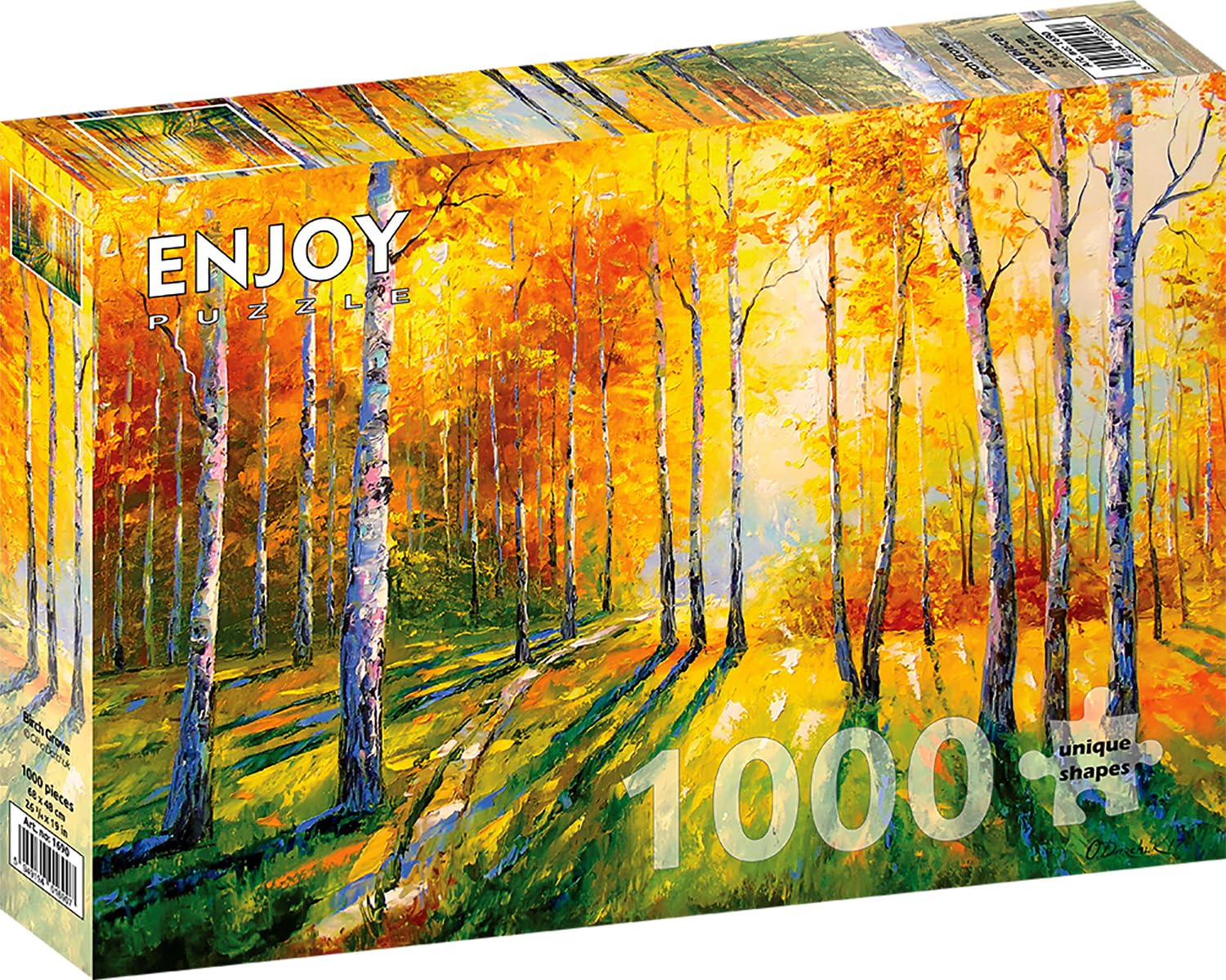 1000 Pieces Jigsaw Puzzle for Adults  Matte Finish, Soft Touch, Sturdy and Unique Pieces, Tight Fit, Vivid Colors, Missing Pieces Service  Birch Grove in Autumn Forest Landscape  by ENJOY Puzzle