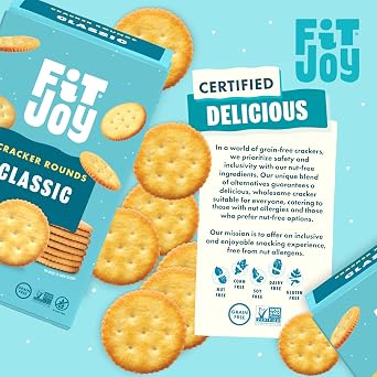 FitJoy Gluten Free Round Crackers, Classic Salt Flavor, 7oz, Pack of 3