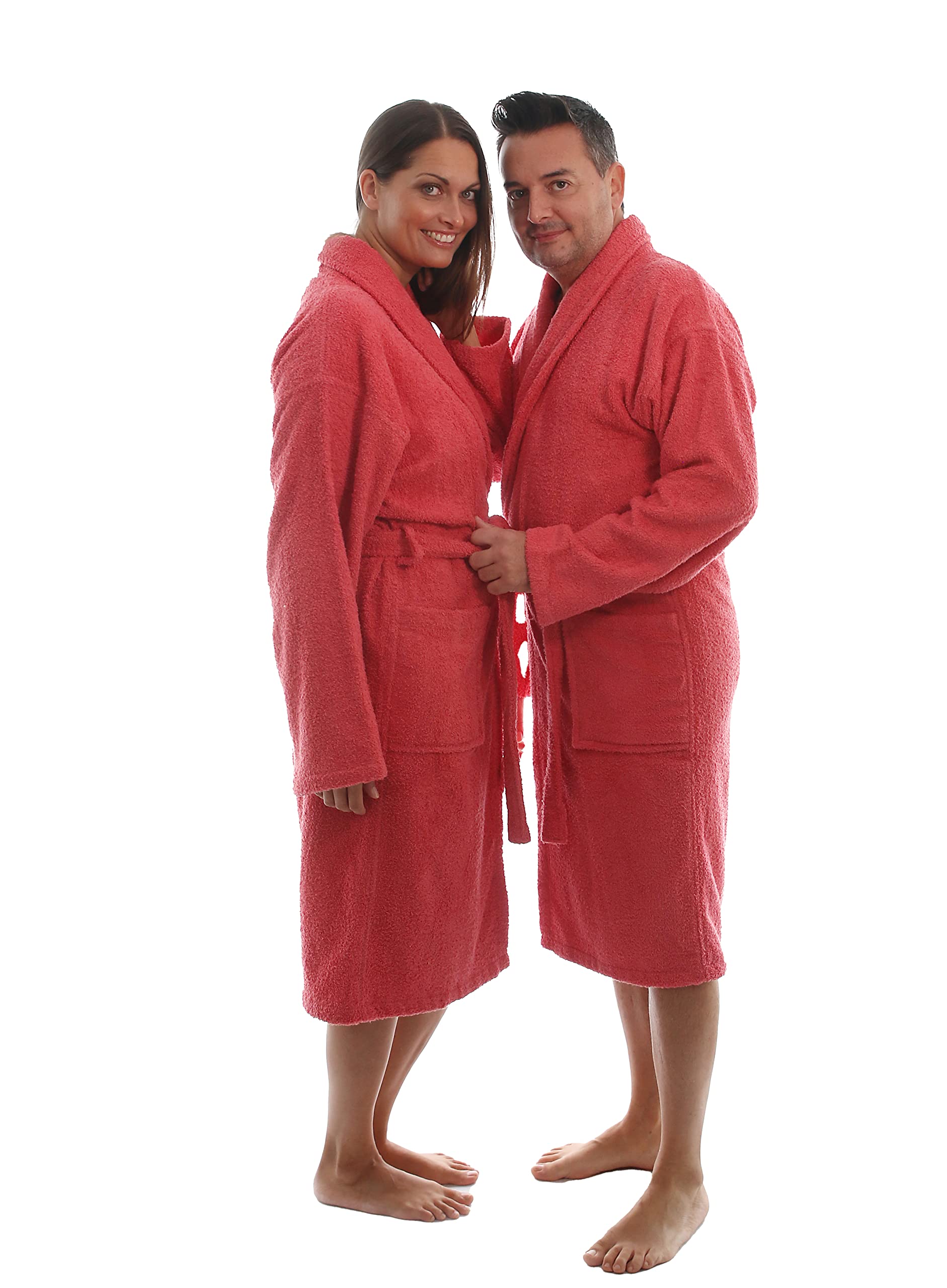 LEBENGOOD - Accappatoio unisex da donna e uomo, 100% cotone spugna americana 400 g, con cintura, tasche, perfetto per la doccia, come vestaglia morbida o come asciugamano