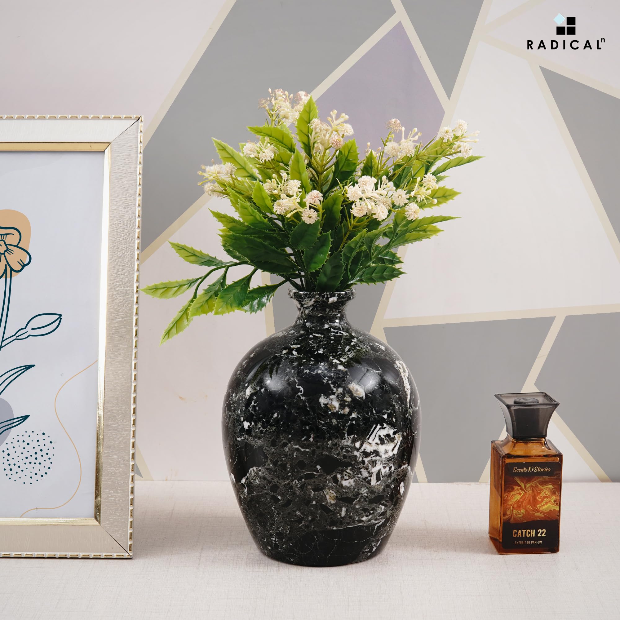 Amazon.co.jp: Radicaln 大理石の花瓶 20.32cmx7インチ ハンドメイド