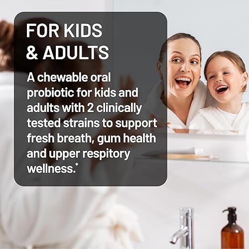 Miniatura 11 de NatureWise Probióticos orales para dientes y encías y aliento fresco* - Tableta de menta masticable sin azúcar - Soporte dental para niños y adultos