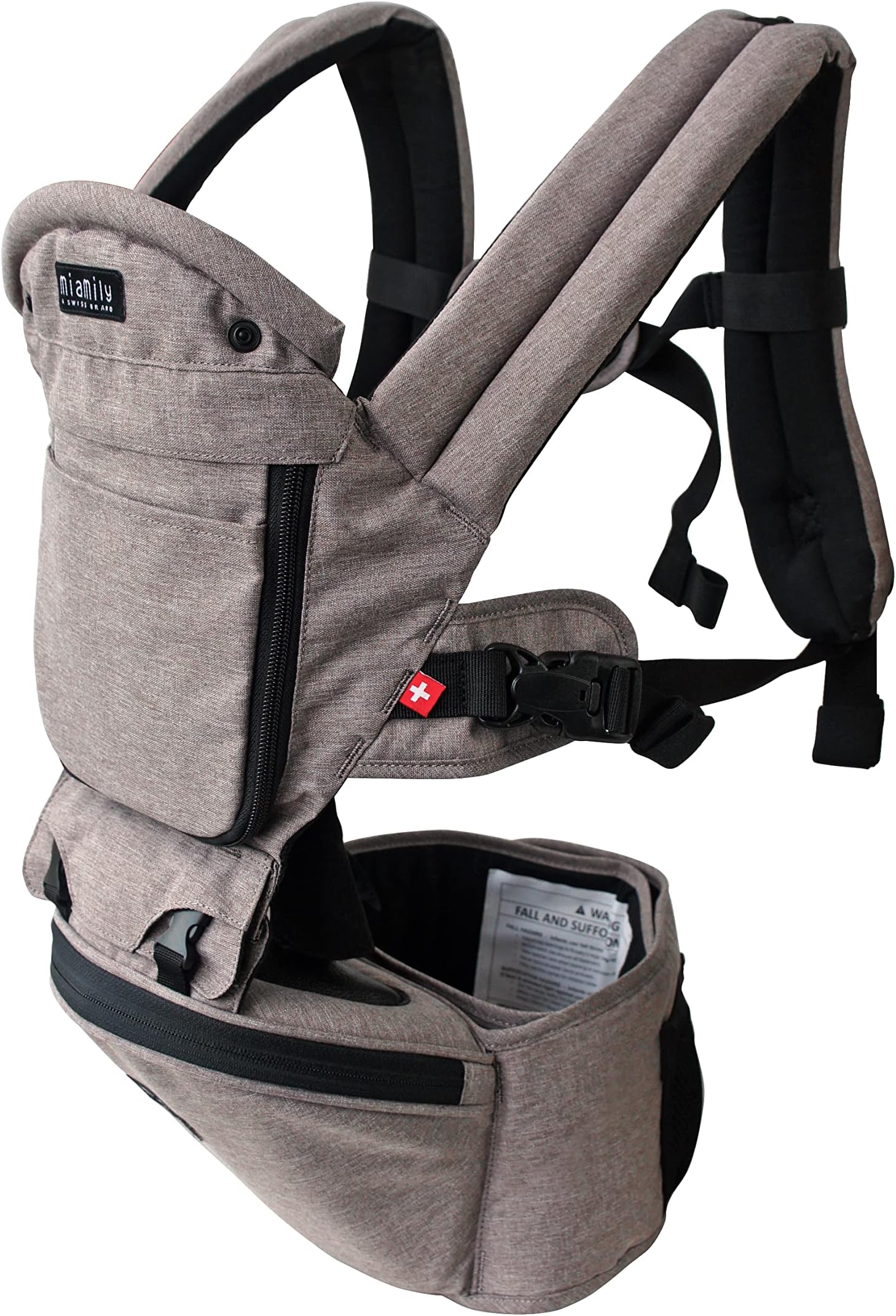 MiaMily Hipster Plus 3D Child & Baby Carrier - Perfect 360 Backpack Alternative for Hiking with 6 Carrying Positions and Ergonomic Design with Hip Protection for Toddler or Infant (Stone Grey)