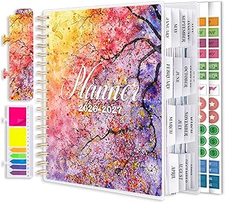 Planner 2026-2027, Large 18 Months Academic Daily Weekly Monthly Planner Yearly Agenda Jan. 2026–June. 2027, 7.9" x 9.8", Page Tabs, Separator Page, Pocket Folder, Bookmark, Stickers, Sticky Note Set