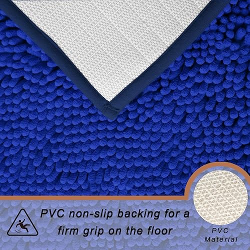 Miniatura 4 de Juego de 3 alfombras de baño de felpilla ultra suave, antideslizante y súper absorbente, parte inferior de PVC fuerte, lavable a máquina para baño,