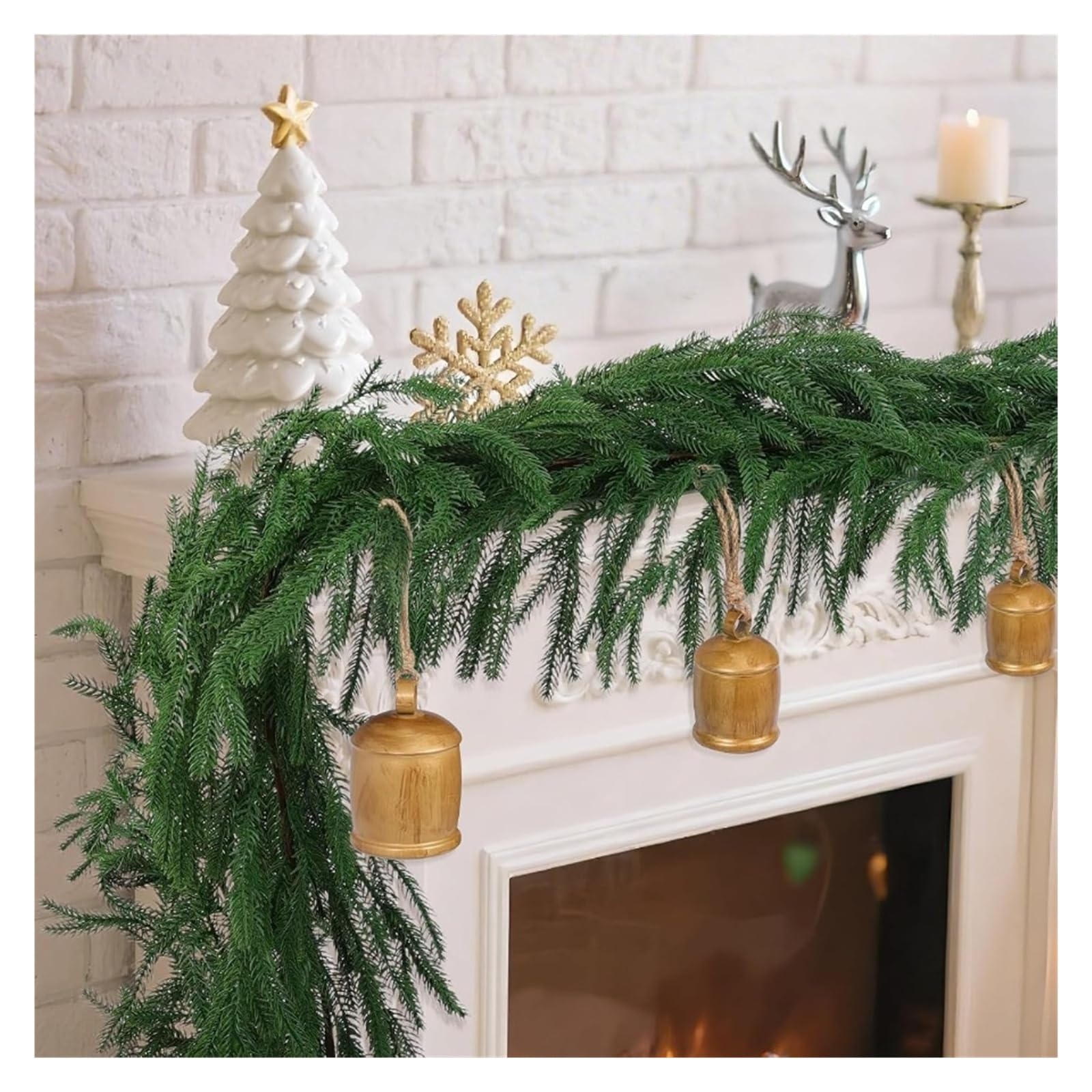 Generico Norfolk-Kieferngirlande, 4 Stück, 9 Füße, Polyester, für Weihnachtsdekoration
