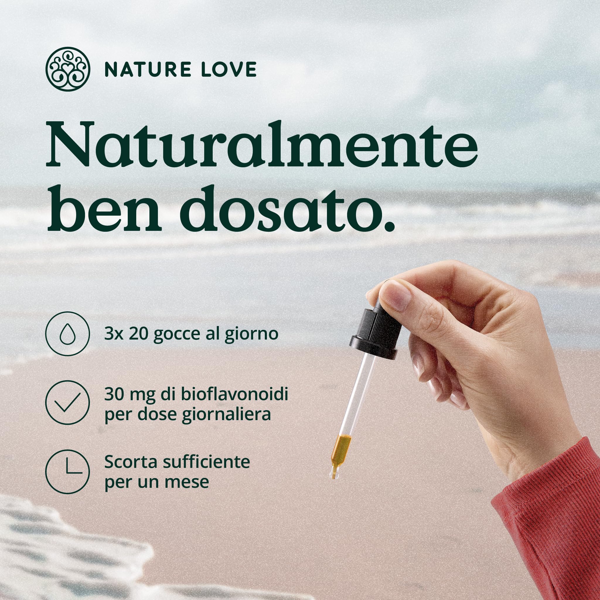 NATURE LOVE® Estratto da semi e buccia di pompelmo bio – 1200mg bioflavonoidi/100ml – Testato in laboratorio, – Alto dosaggio, vegano, made in Germany