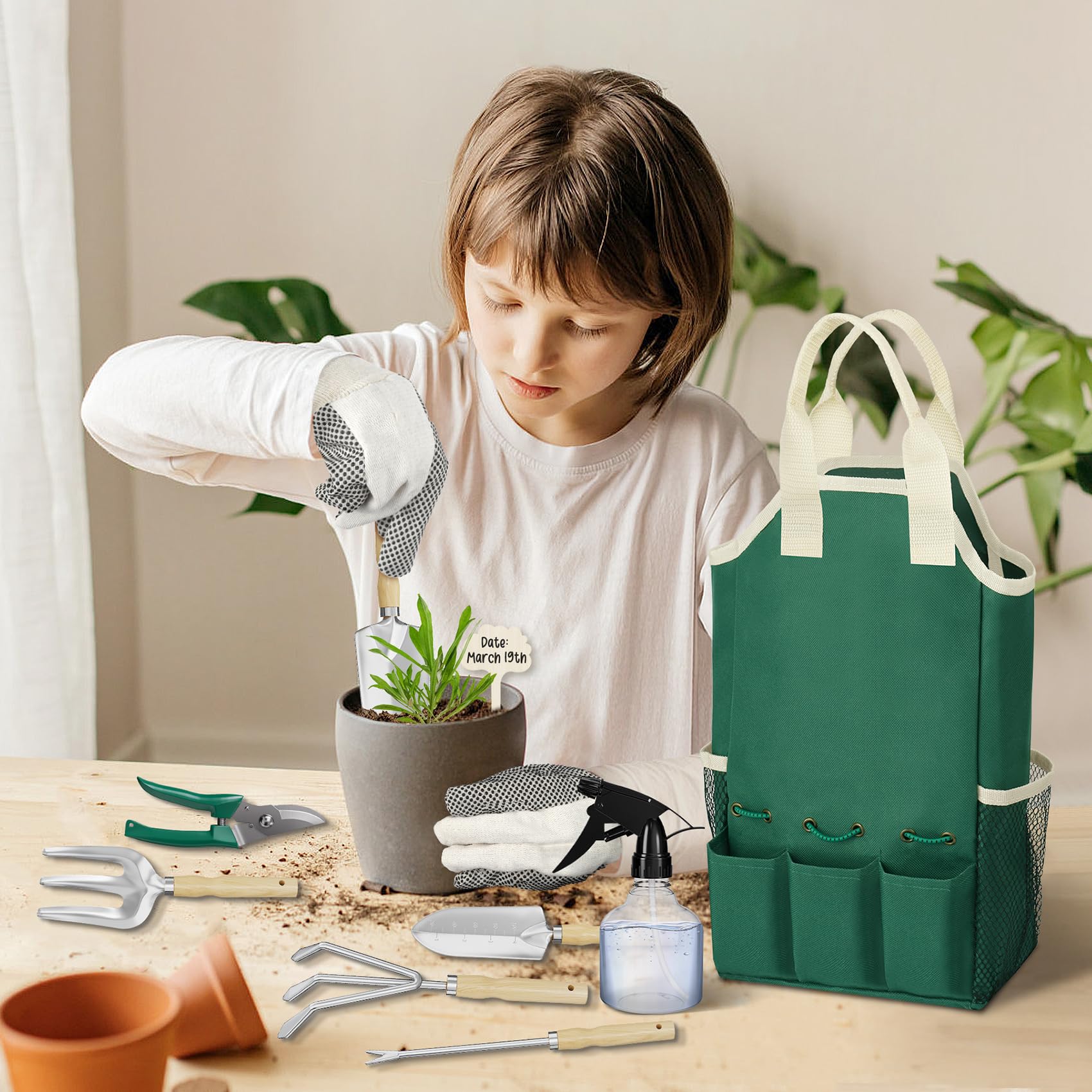 Kit De Jardinage 12 Outils Avec Sac - Truelle, Sécateur, Râteau… Poignées Antidérapantes, Cadeau Idéal