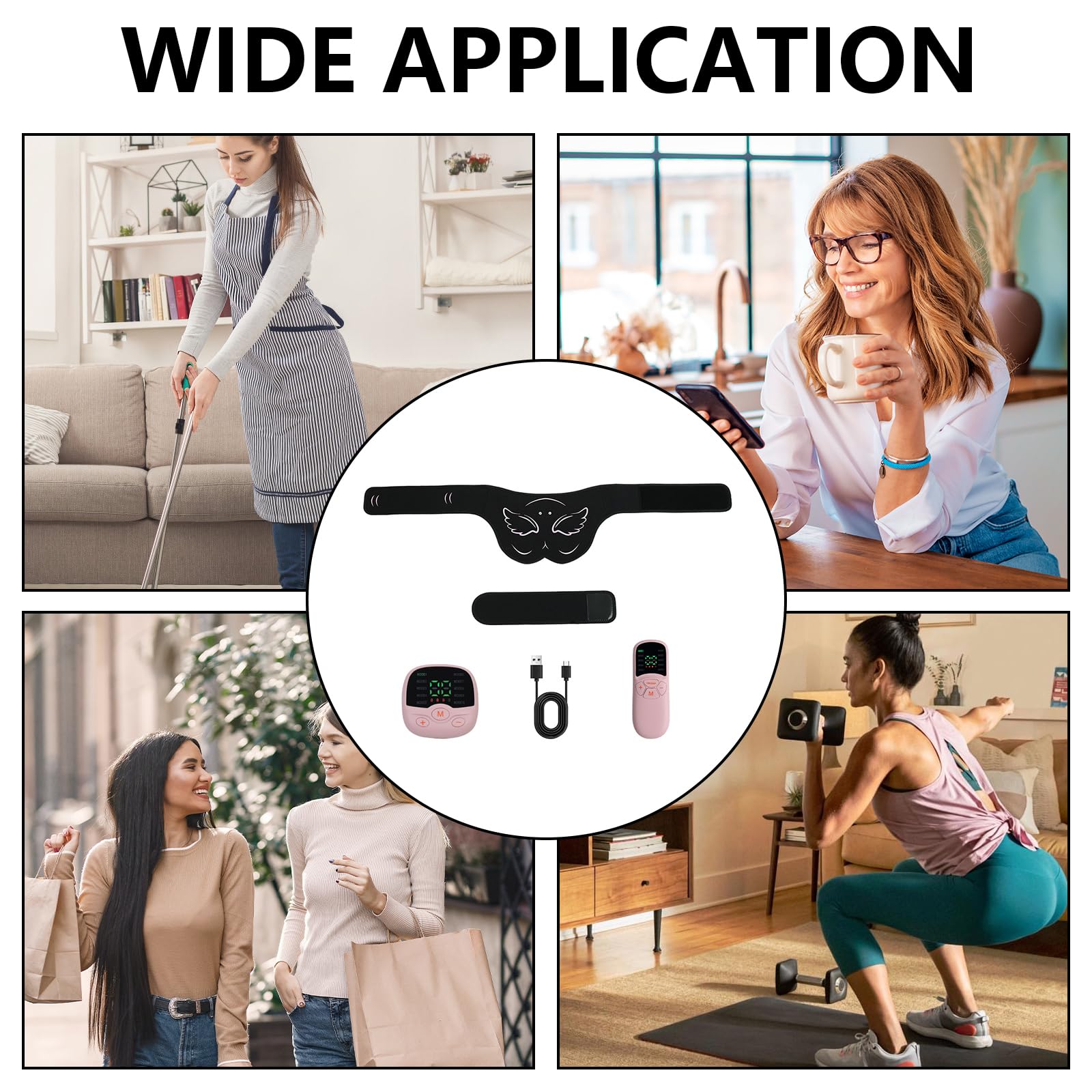 EMS Trainingsgerät, Bauchmuskeltrainer Elektrisch Trainingsgerät zur gezielten Stimulation der Po Muskulatur Muskelaufbau Hüfttrainer Fitness Training für Frauen, Muskeltrainer Elektrisch