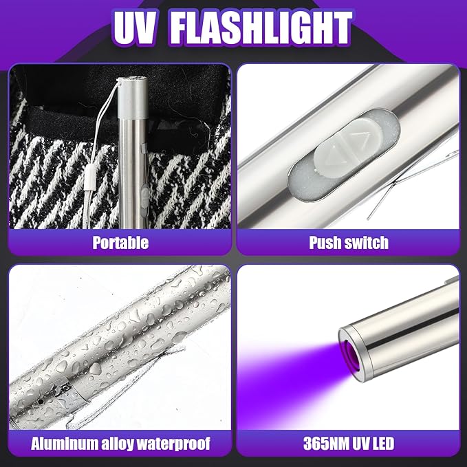 Kit Detector de Fugas AC UV Tellegloww con Linterna LED 365nm Recargable miniatura 4