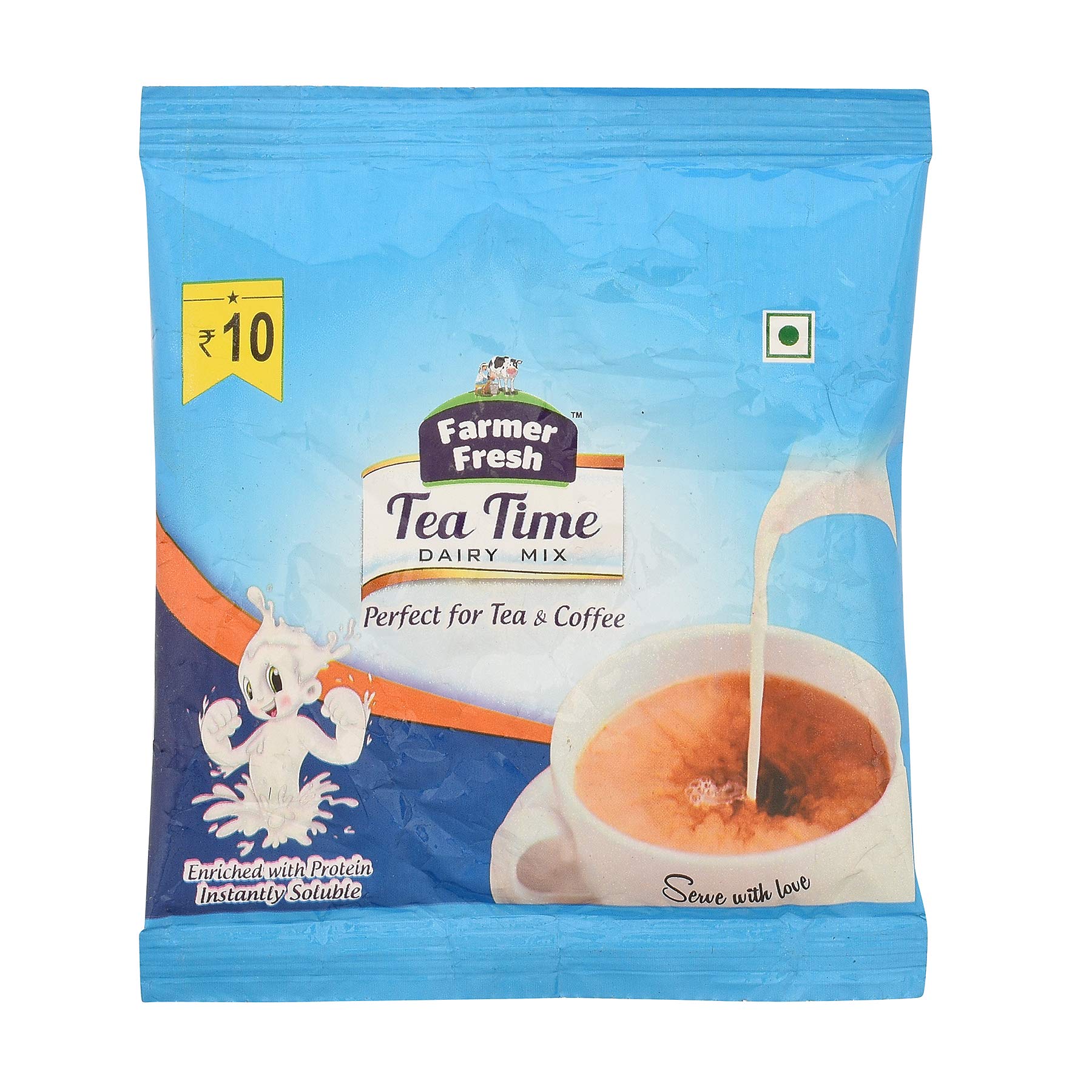 Farmer Fresh Tea Time Instant Dairy Mix Milk Powder (22g) Pack of 40| 100% Pure Tea Time Dairy Blend, No Preservatives |