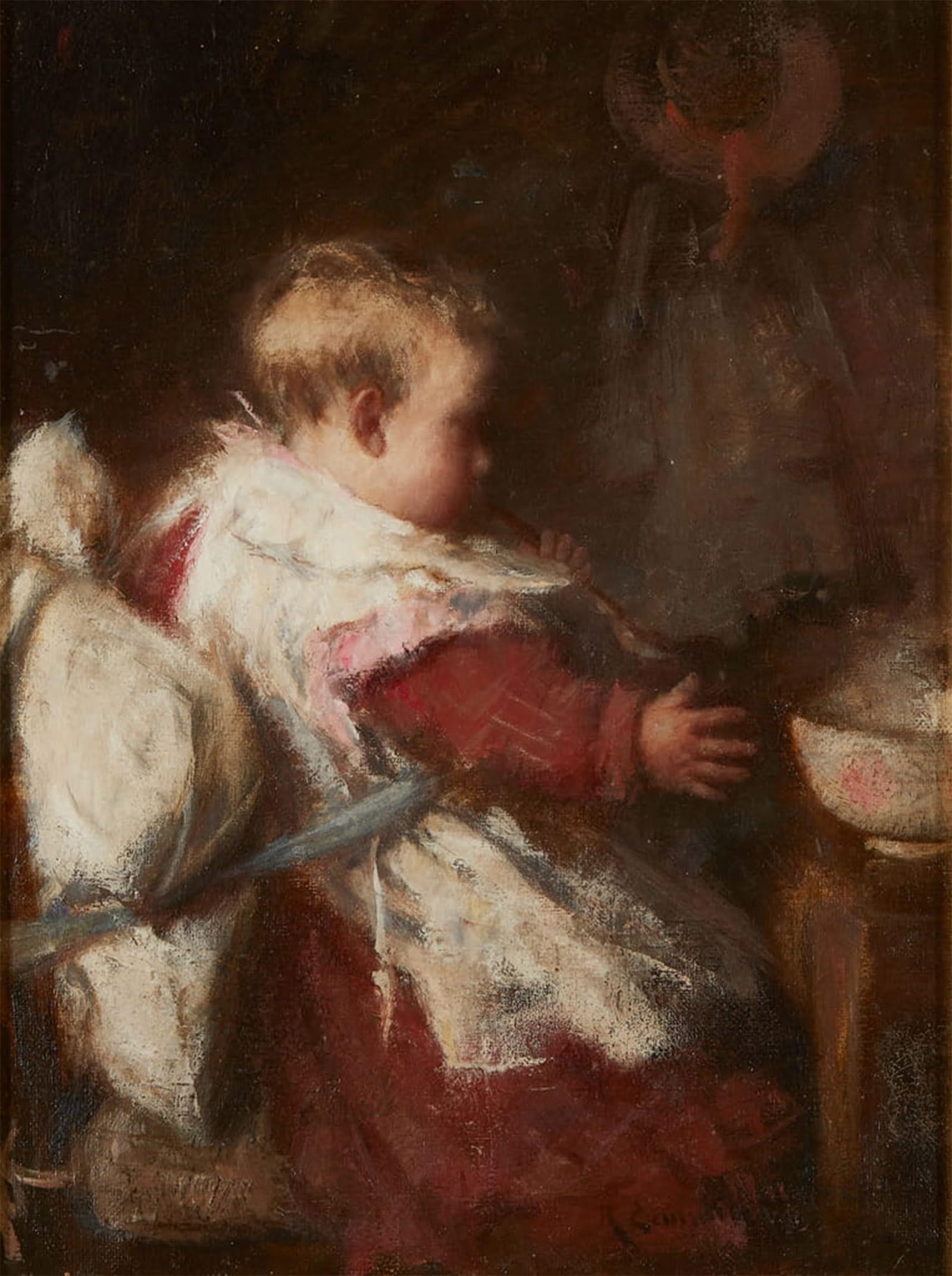RZHRHJES Vintage Wall Art Picture on Canvas Wall Art Poster Baby's Breakfast by Robert Gemmell Hutchison Canvas Poster for Office Decor 60x90cm