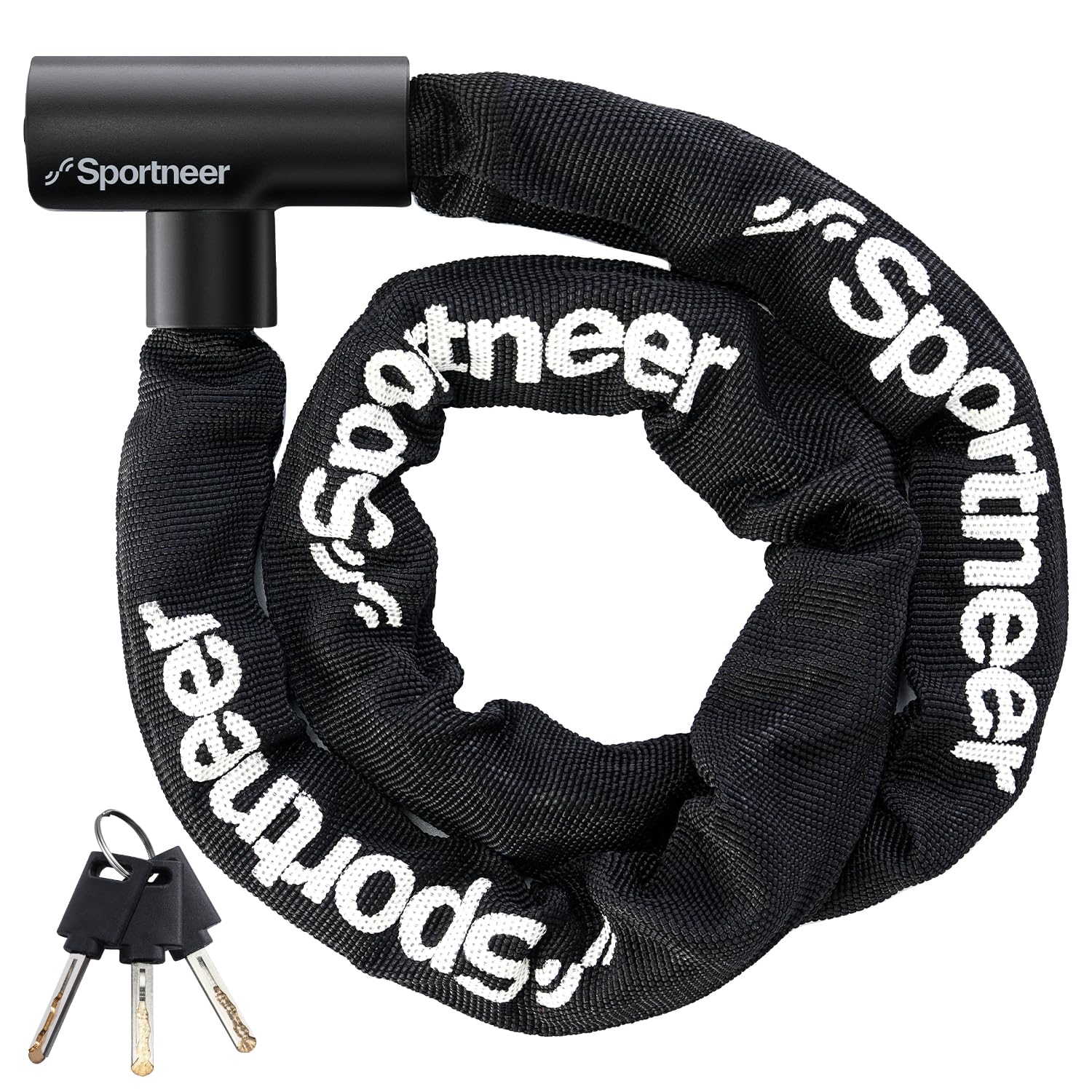 Sportneer Bike Lock - 6mm Thick High Security Anti Theft Bike Chain Lock with Keys- 3.2ft Long Heavy Duty Anti for Bike, Motorcycle, Bicycle, Door
