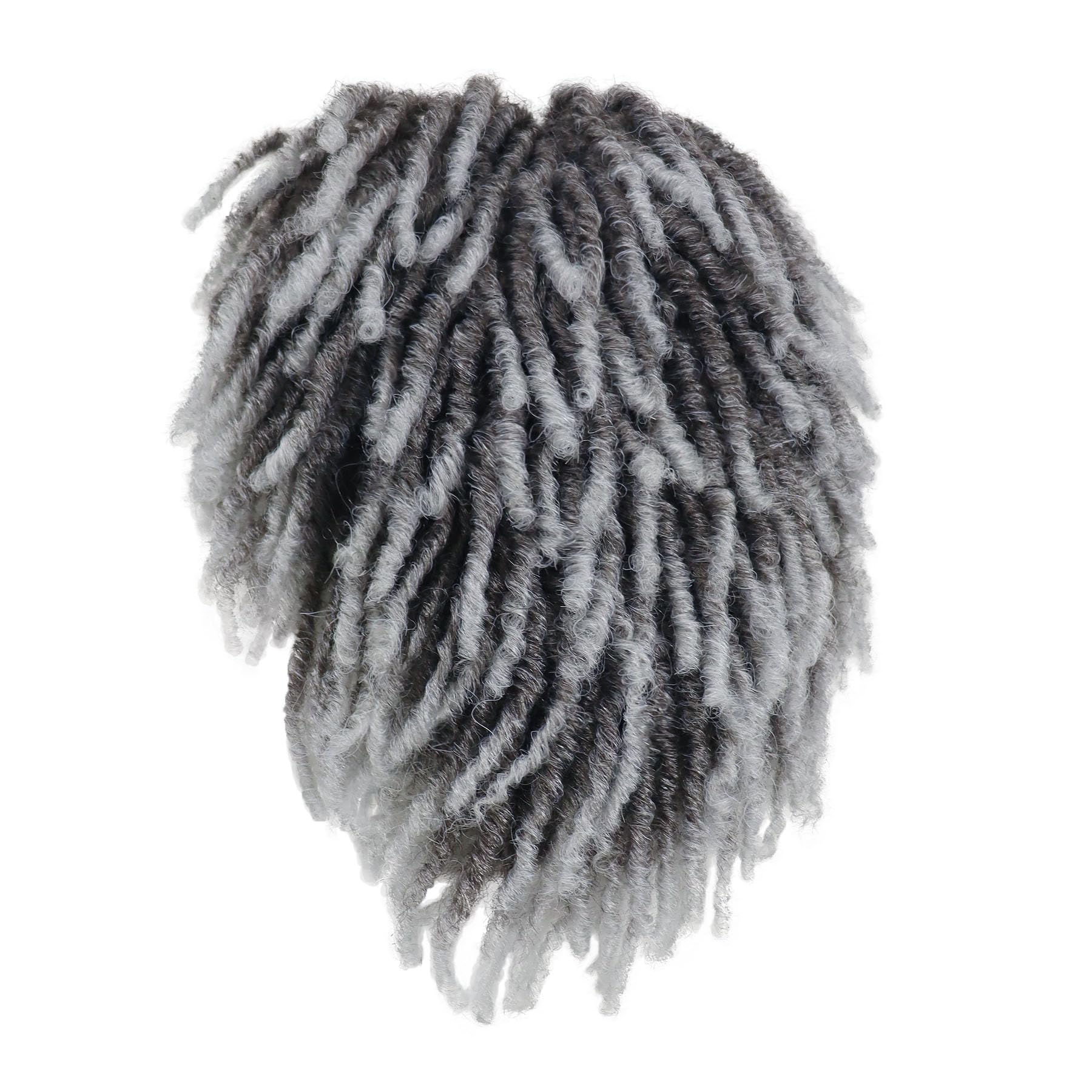 GNIMEGIL Krótka Peruka Dreadlock mężczyzna ombré-szara realistyczny Twist Rasta Cosplay kostium impreza