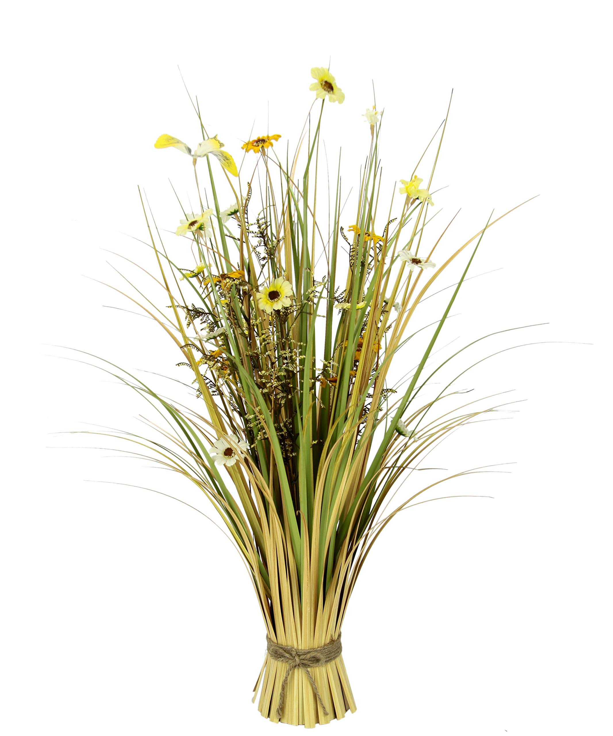 Künstlicher Grasbusch Mit Rosa Blüten - Dekoratives Stehgras Für Wohnung & Büro