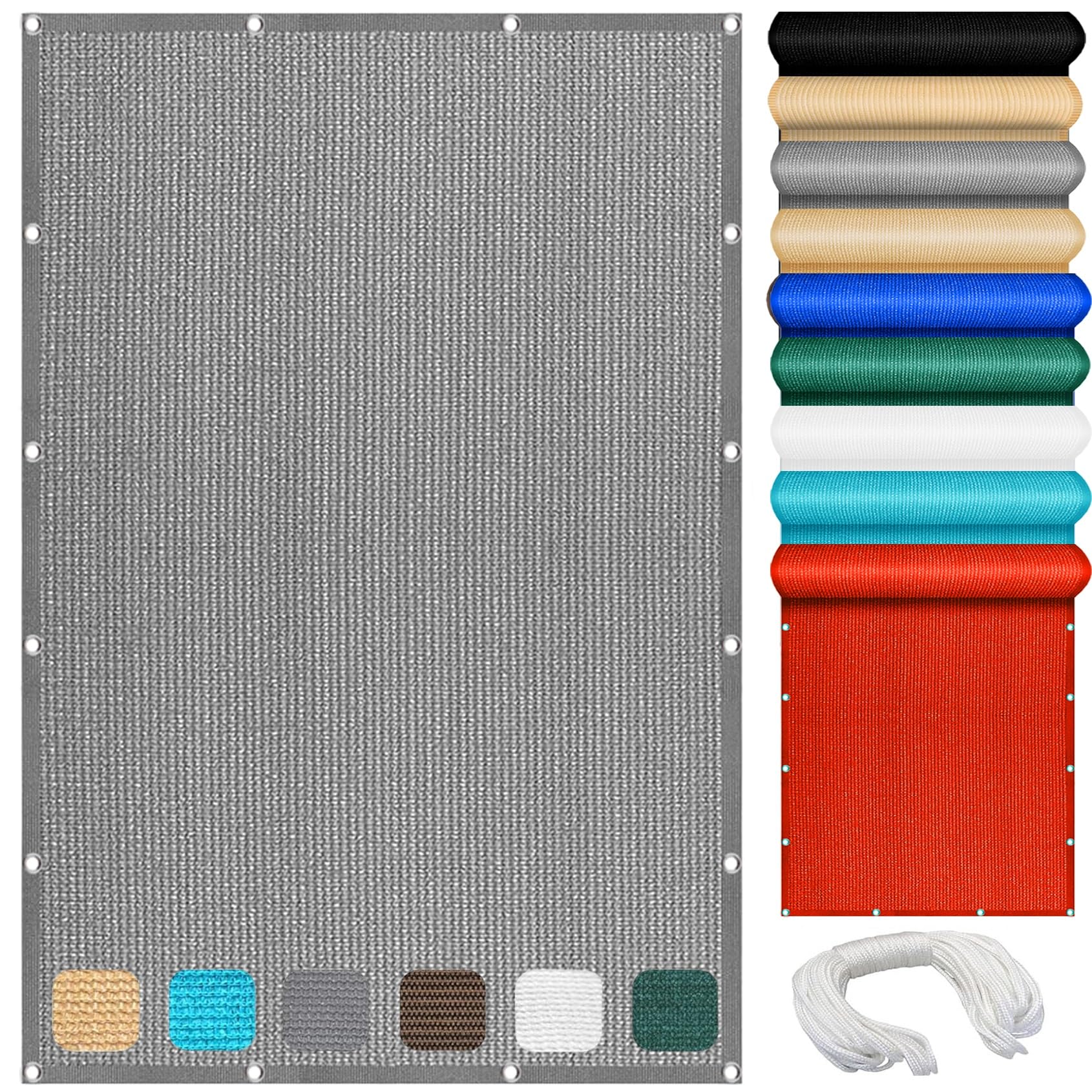 Voile d'ombrage anti-UV 98% respirant en toile HDPE pour terrasse