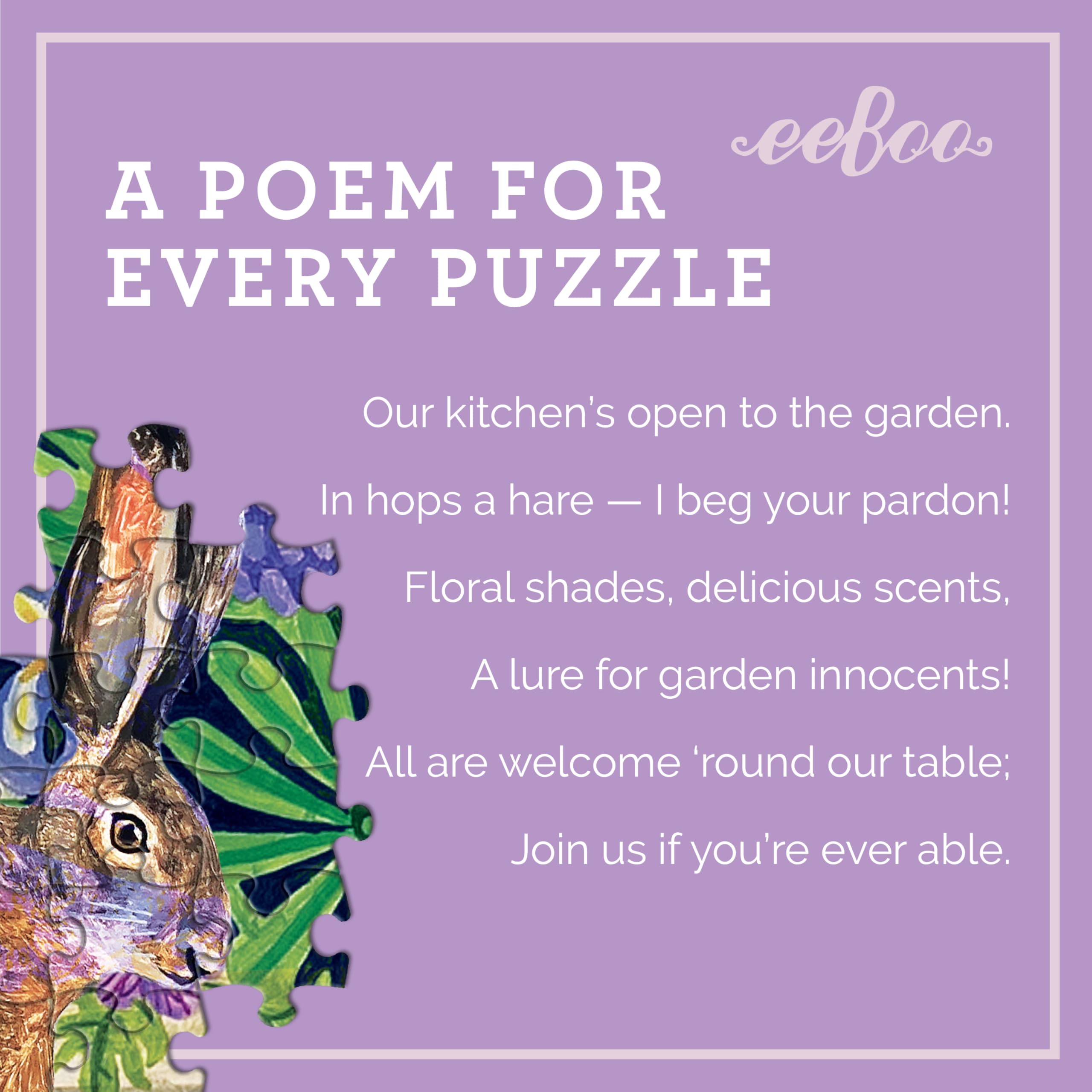 EEBOO - Lavender Kitchen - Puzzle Adulte 1000 pièces - Belle représentation des Plantes de Lavande dans la Cuisine - Puzzle en Carton recyclé - PZTLVK