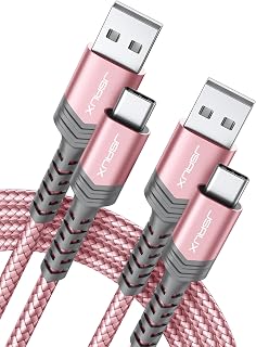 JSAUX USB auf USB C Schnellladekabel für iPhone 18 Pro, 2 Stück/2M - Rosa