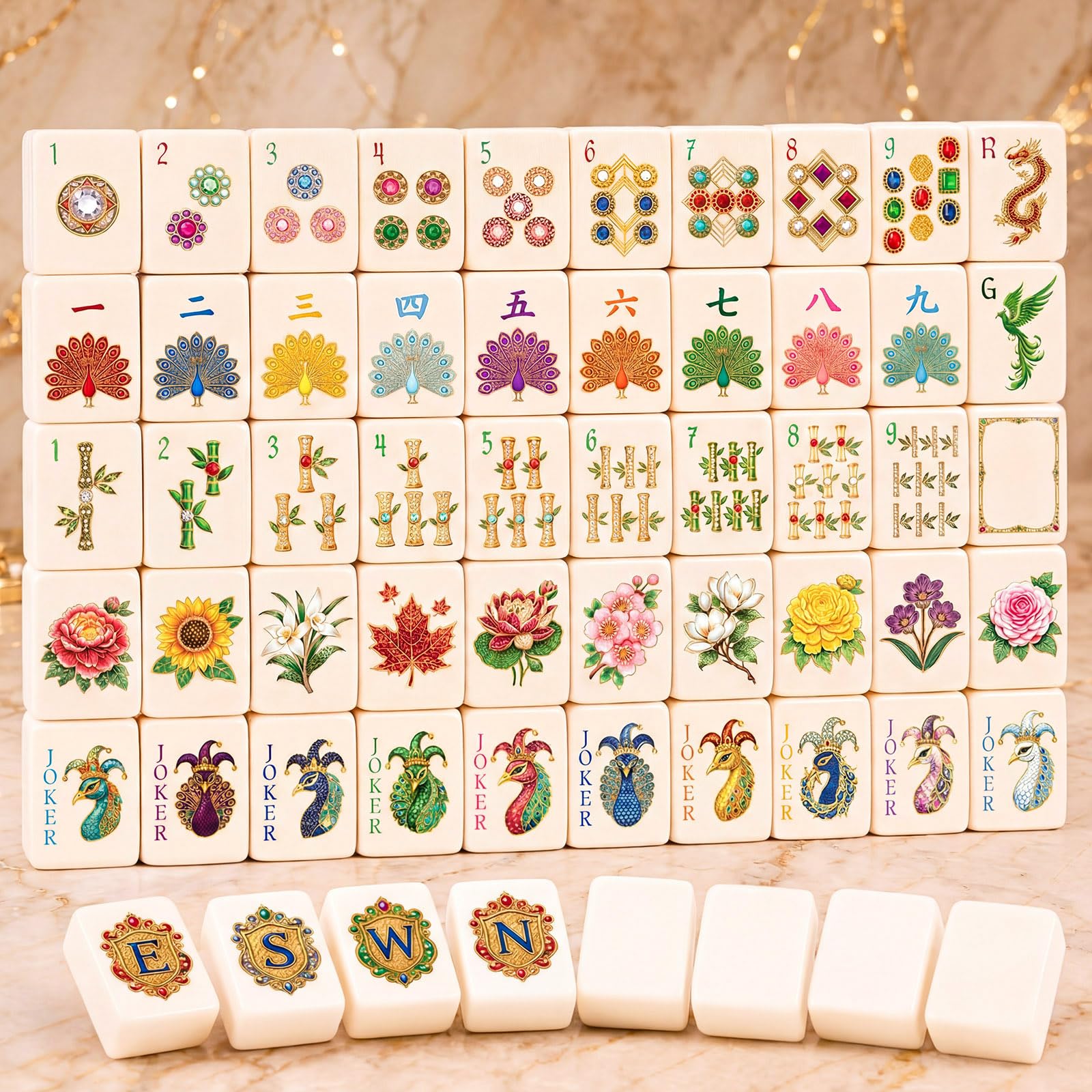 Thenshop 160 Pcs American Mahjong Tiles 1.2 Inch, Enamel โ image 1