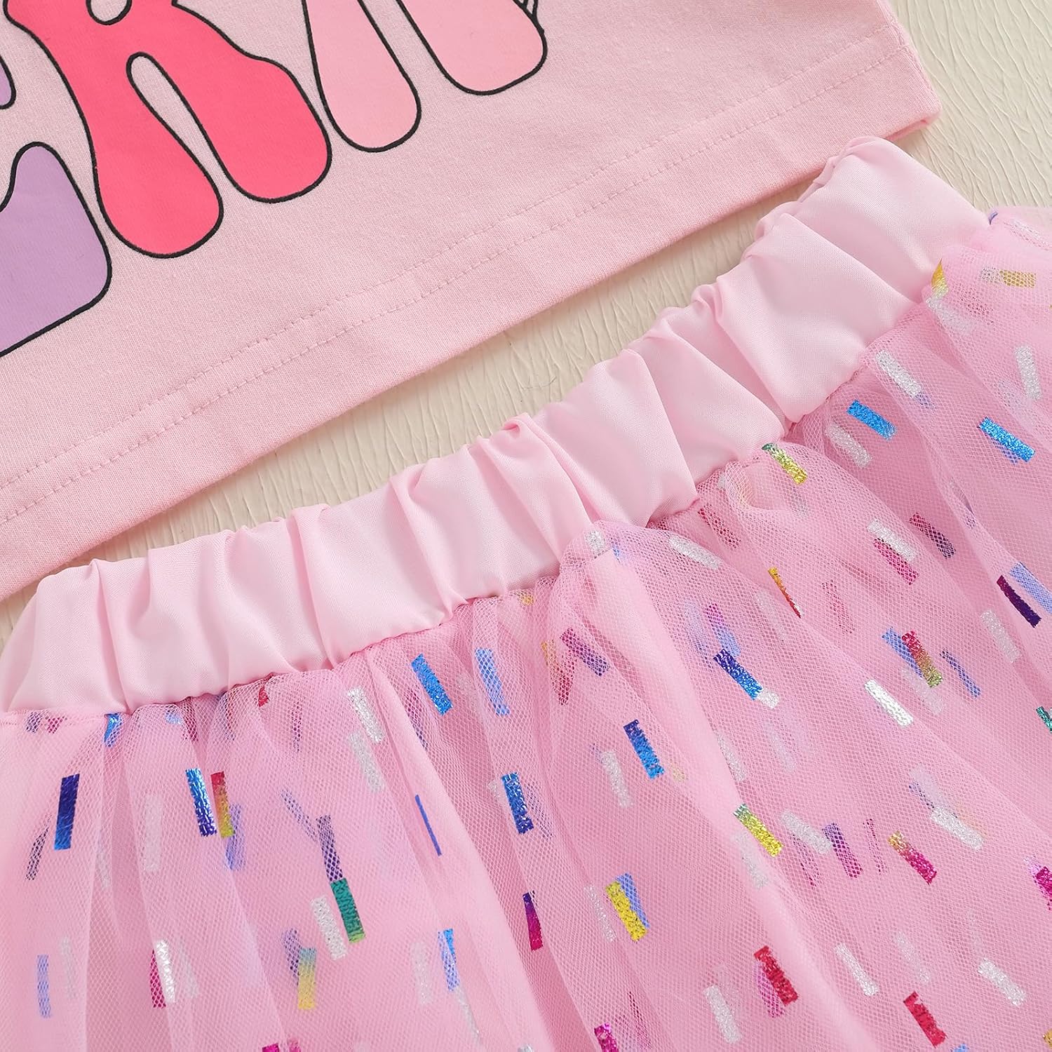 Toddler Baby Girl 1st Birthday Outfits Short Sleeve T-shirt One Year Old Era Crown Shirt Summer Tutu Skirt Set